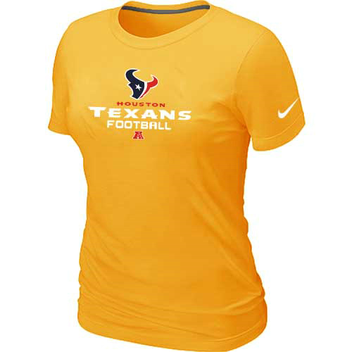 Nike Houston Texans Women's Critical Victory NFL T-Shirt - Yellow